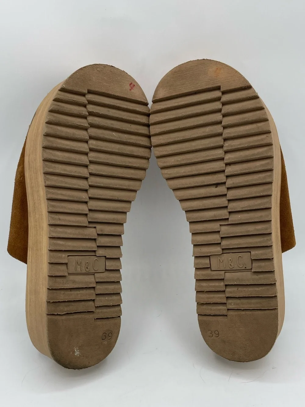 Musse & Cloud Kristel Brown Suede Platform Slide Sandals